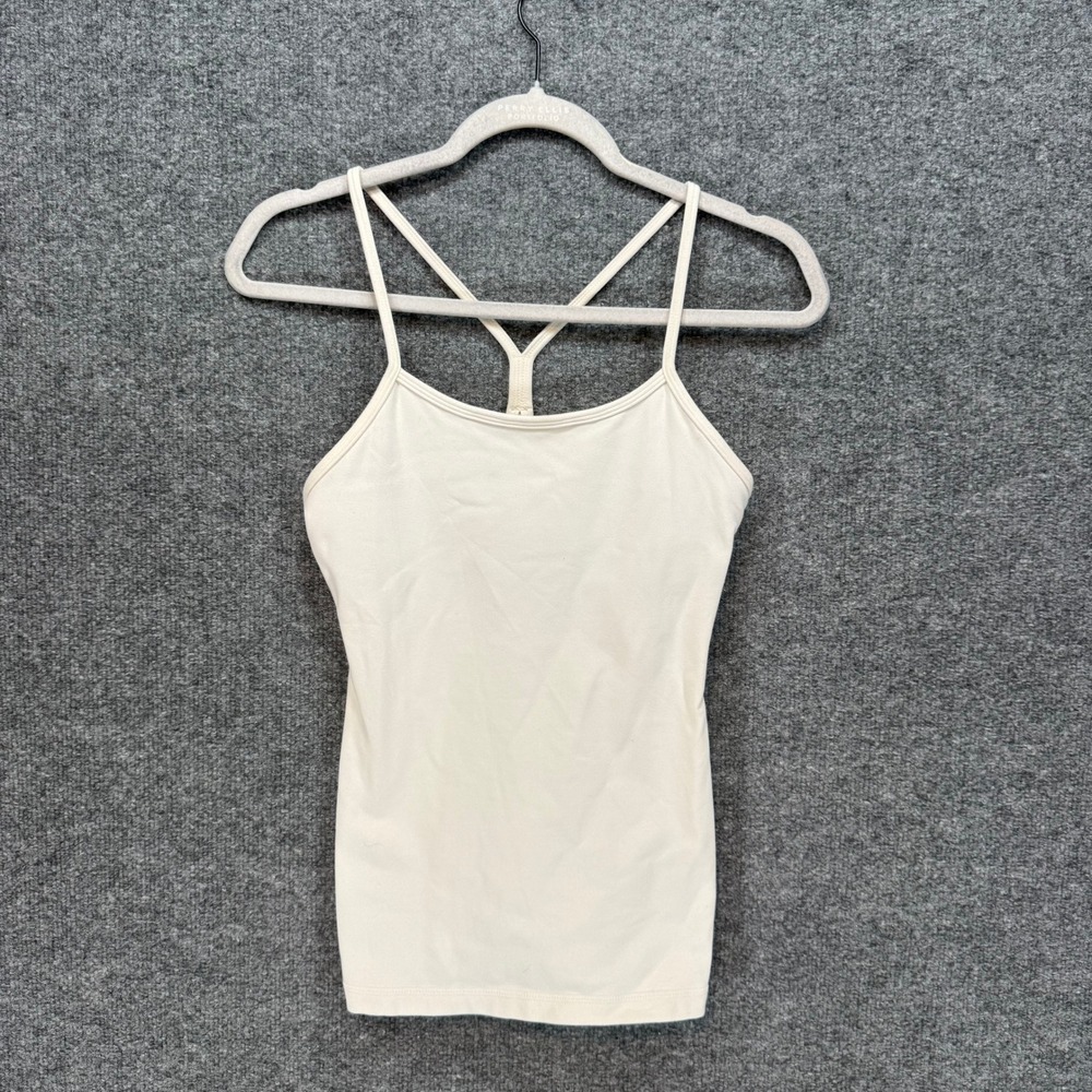 Lululemon Free To Be Tank Top Women 4 Ivory Strappy Racerback Yoga Power Y Y2K